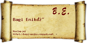 Bagi Enikő névjegykártya